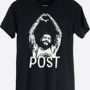 Large Black Post Malone Heart Concert Graphic Tee