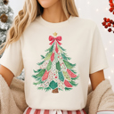  Nostlagic Quilted Christmas Tree Vintage Holiday & Winter Graphic Tee | Christmas Shirt