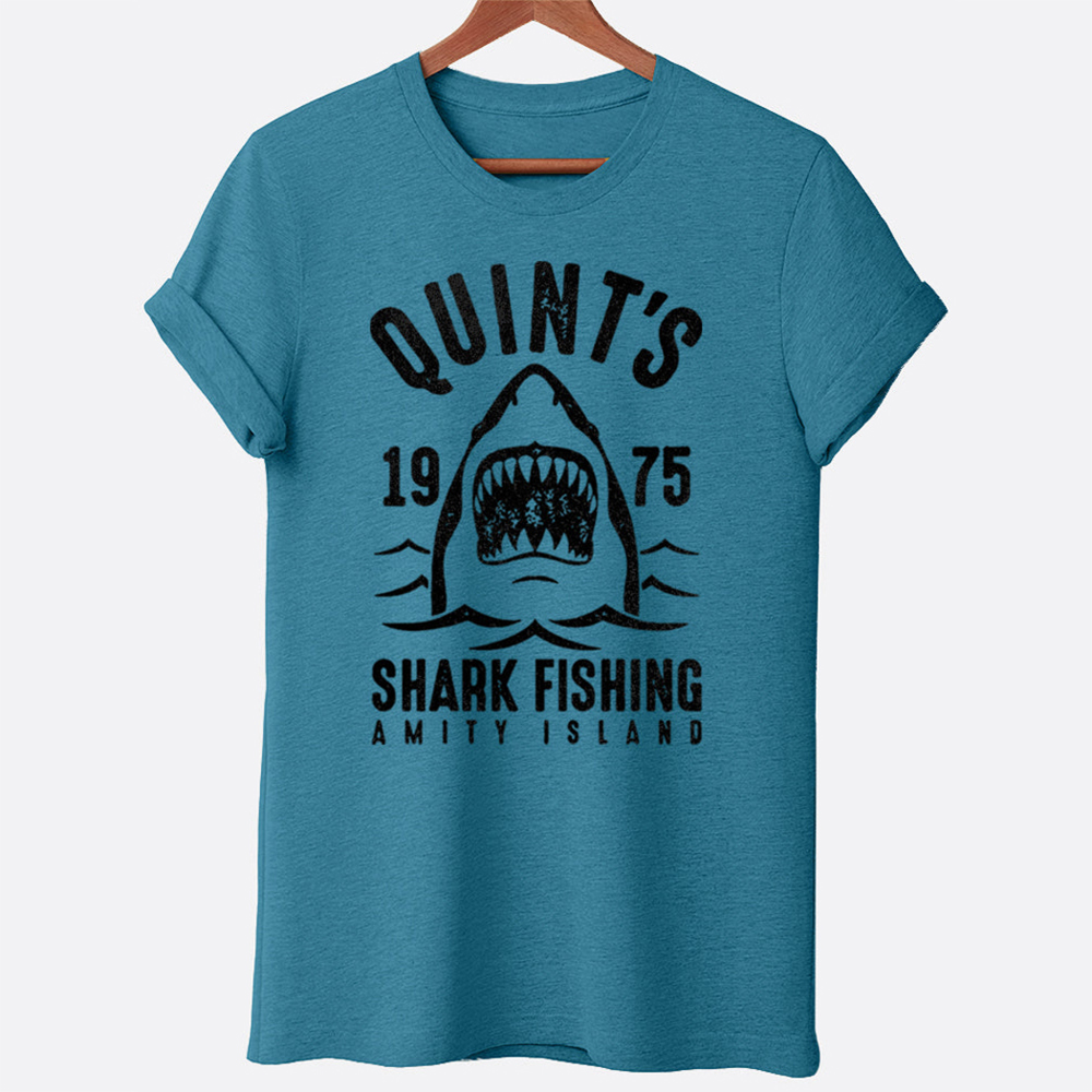 Quint's Shark Fishing Jaws Throwback Movie Graphic Tee