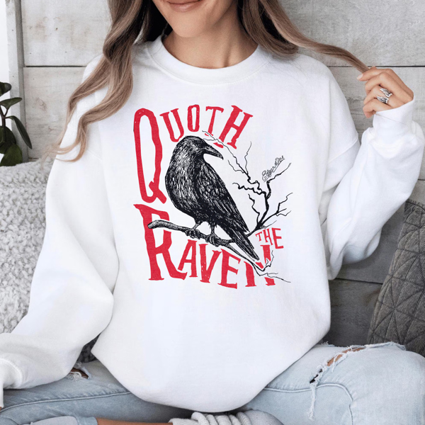 Quoth The Raven Scary Story Halloween Graphic Sweatshirt