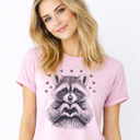  Raccoon With Heart Hands Adorable Animal Lover Feral Valentine's Day Graphic Tee | Valentine Shirt