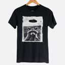  Raccoon & UFO Selfie Funny Animal Graphic Tee