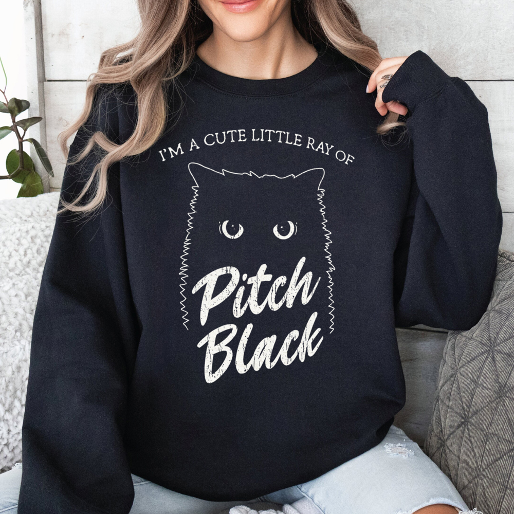 I'm A Cute Little Ray Of Pitch Black Halloween Graphic Sweatshirt