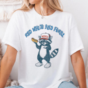  Red White & Feral Funny USA Raccoon Patriotic Animal Graphic Tee | 4th Of July Tee