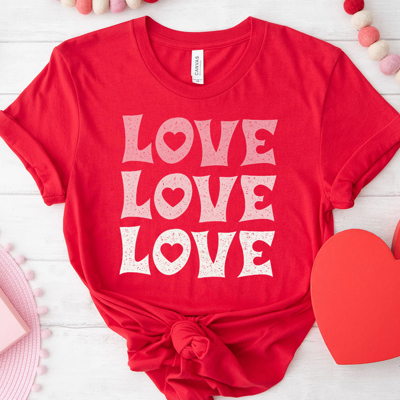 Love & Heart Retro Sweet Valentine's Day Graphic Tee, Valentines Shirt