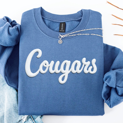 Custom Puff Retro Team Personalized Sport School Mascot Graphic Sweatshirts | Custom Team Puff Shirt