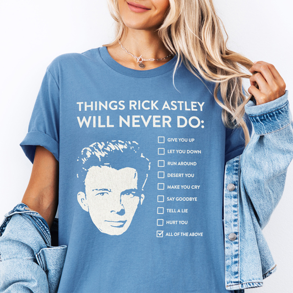 Rick Astley Throwback 80's Music Graphic Tee