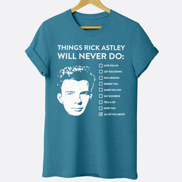 Rick Astley Throwback 80's Music Graphic Tee