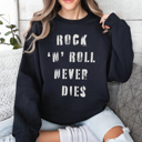  Rock 'N' Roll Never Dies Music Graphic Sweatshirt