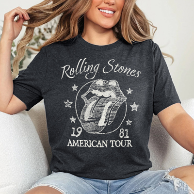 The Stones 1981  Classic Rock Throwback Music Concert Graphic Tee