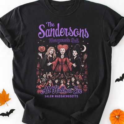 Sanderson Sisters Masquerade Ball Salem Hocus Pocus Scary Movie Witch Fall & Autumn Graphic Tee | Halloween Shirt