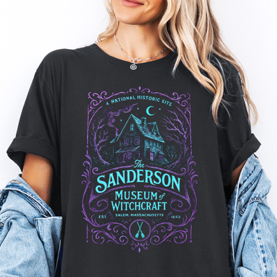 Sanderson Witch Museum Salem Hocus Pocus Scary Movie Fall & Autumn Graphic Tee | Halloween Shirt