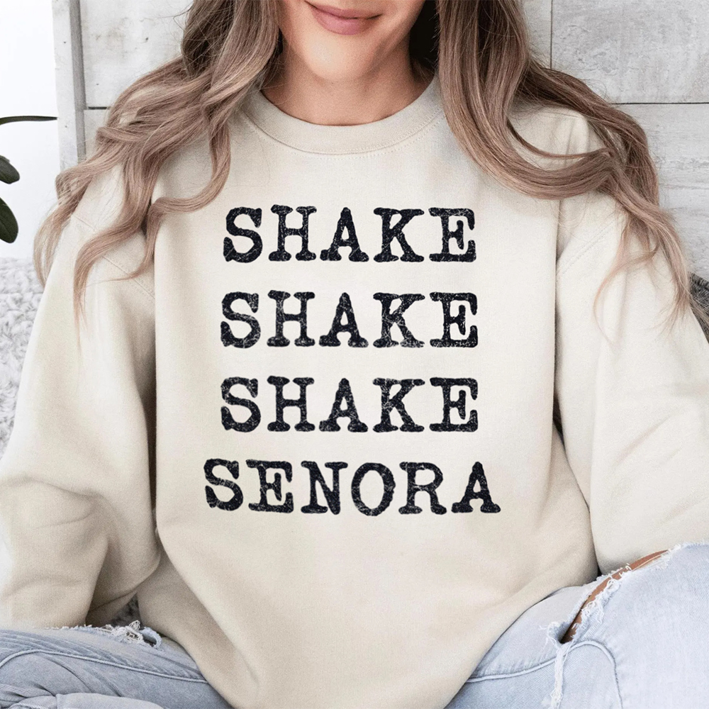 Shake Shake Shake Senora Funny Halloween Movie Graphic Sweatshirt