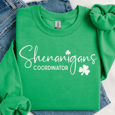 Shenanigans Coordinator Funny Teacher Mama Mom St. Patrick's Day Sweatshirt | St. Patrick's Day Shirt | St. Paddy's Day Shirt