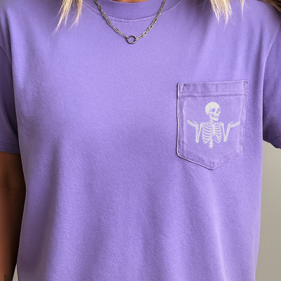 Shrugging Ghost Funny Pocket Teacher Fall & Autumn Graphic Tee | Spooky Halloween Shirt