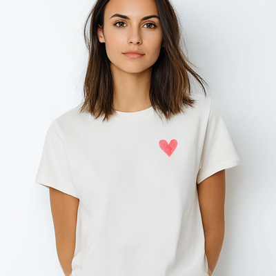 Simple Watercolor Heart Pocket Graphic Tee