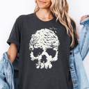  Birds Flying Out Of Skull Spooky Halloween Graphic Tee