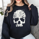  Birds Flying Out Of Skull Spooky Halloween Graphic Sweatshirt