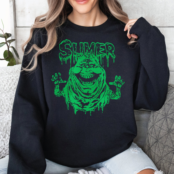 Slimer Funny Ghost Halloween Movie Graphic Sweatshirt