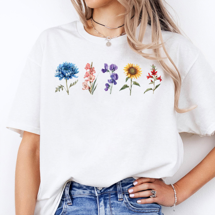 Small Wildflowers Floral Graphic Tee | Gardening Shirt | Sunflower Tee