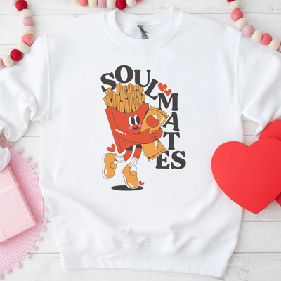 Soulmates Ketchup & French Fries Food Love Graphic Sweatshirt