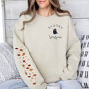  Spooky Season Ghost Fall Leaves Halloween Pocket Graphic Sweatshirt