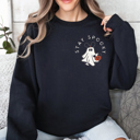  Stay Spooky Main St Ghost Fall & Halloween Pocket Graphic Sweatshirt