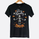  Stay Spooky Skeleton Pumpkins Funny Fall & Halloween Graphic Tee