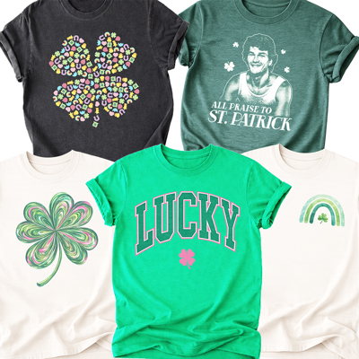 Funny Lucky Charm Shamrock St. Patrick’s Day Graphic Tee Collection