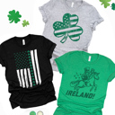  Shamrock Patriotic American Flag St. Patrick's Day Graphic Tee | St. Paddy's Day Shirt