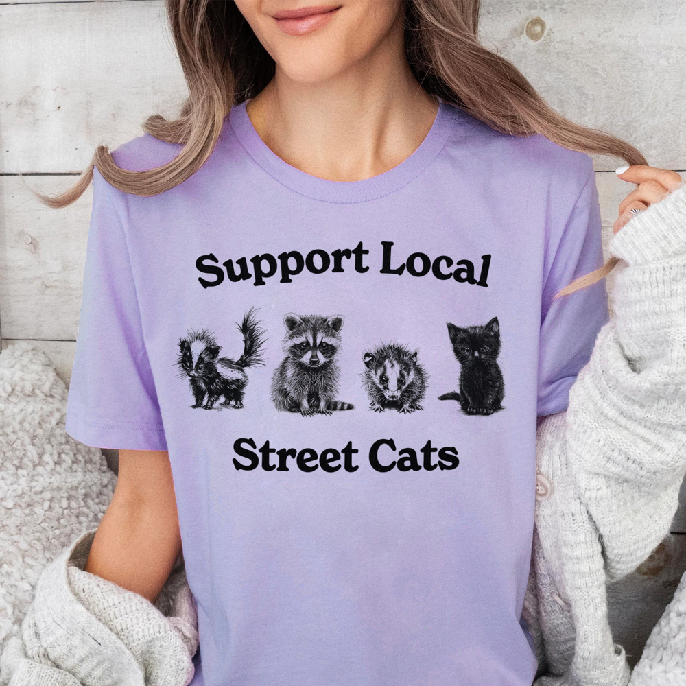 Support Local Street Cats Animal Graphic Tee