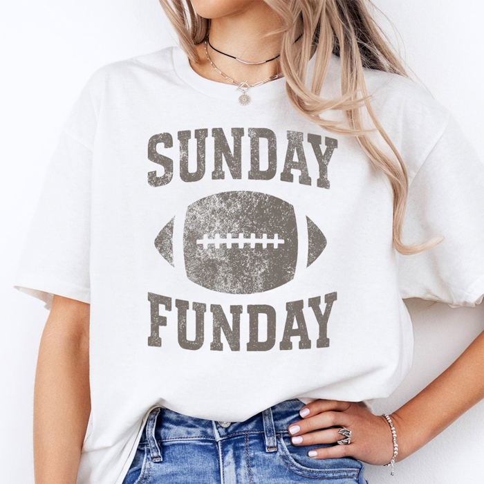 Sunday Funday Football Game Day Team Fall & Autumn Graphic Tee | Football Shirt