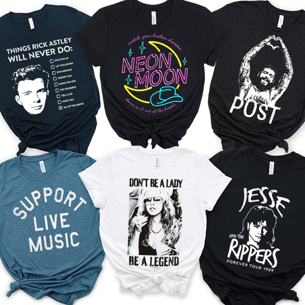 Throwback Music Band & Concert Graphic Tees