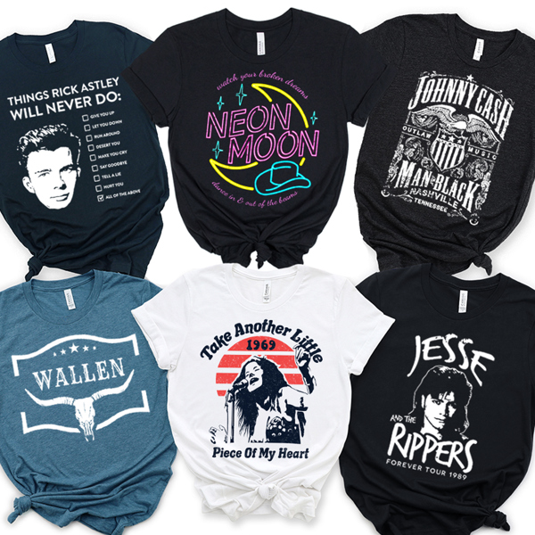 Throwback Music Band & Concert Graphic Tees