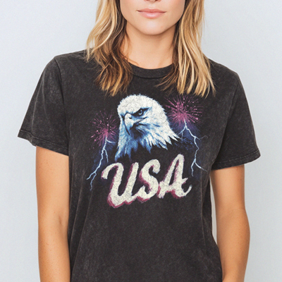 Vintage 80's USA Eagle Fireworks Throwback America Graphic Tee | 4th Of July Tee