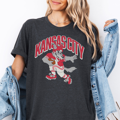 Vintage Kansas City Football Mascot Sports Graphic Tee