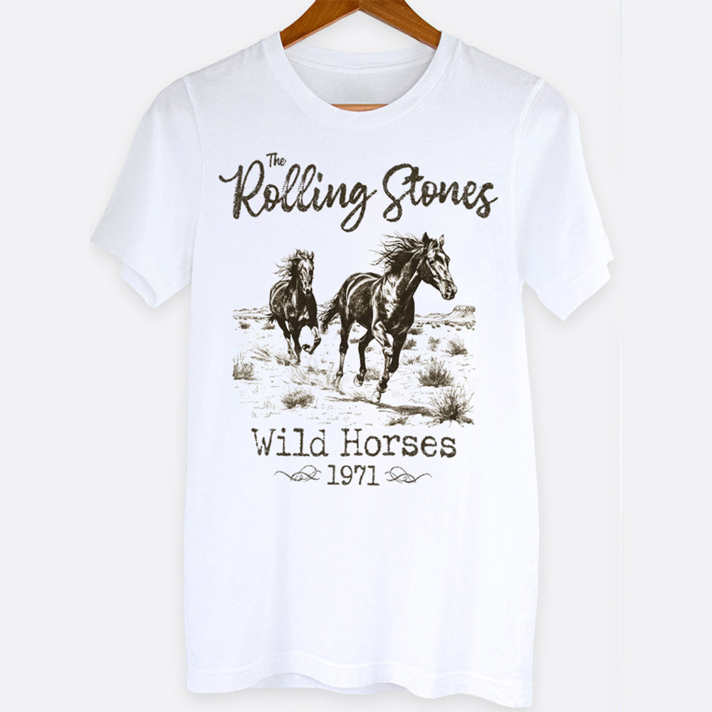 The Stones Wild Horses Western Classic Rock Music Graphic Tee