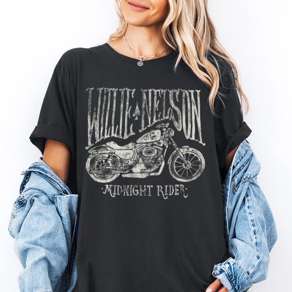 Willie Nelson Midnight Rider Country Music Graphic Tee