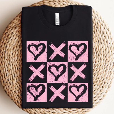 XO Heart Checkerboard Valentine's Day Graphic Tee | Valentines Shirt