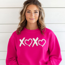  XOXO Puff Heart Love Simple Valentine's Day Graphic Sweatshirt, Valentine's Shirt, Valentine's Day Sweatshirt