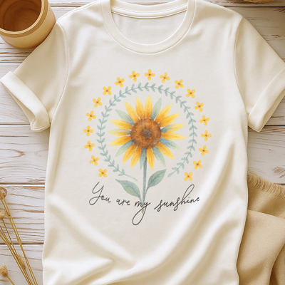 You Are My Sunshine Watercolor Sunflower Floral Wildflower Graphic Tee | Floral Tee