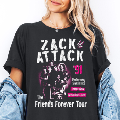 Zack Attack Parody Throwback Saved By The Bell 90's Music Graphic Tee | Band Shirt