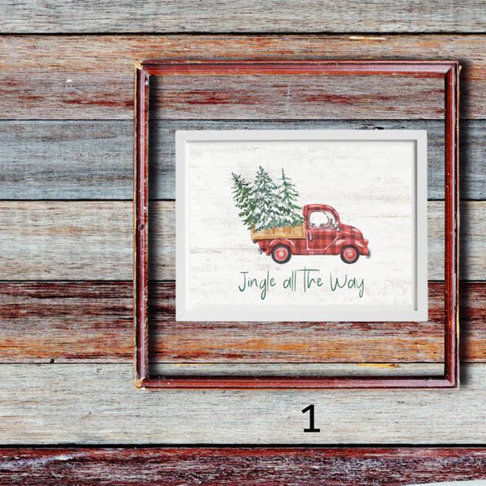 Cozy Farm Christmas Holiday Art Prints | 3 Sizes