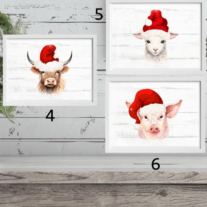 Cozy Farm Christmas Holiday Art Prints | 3 Sizes