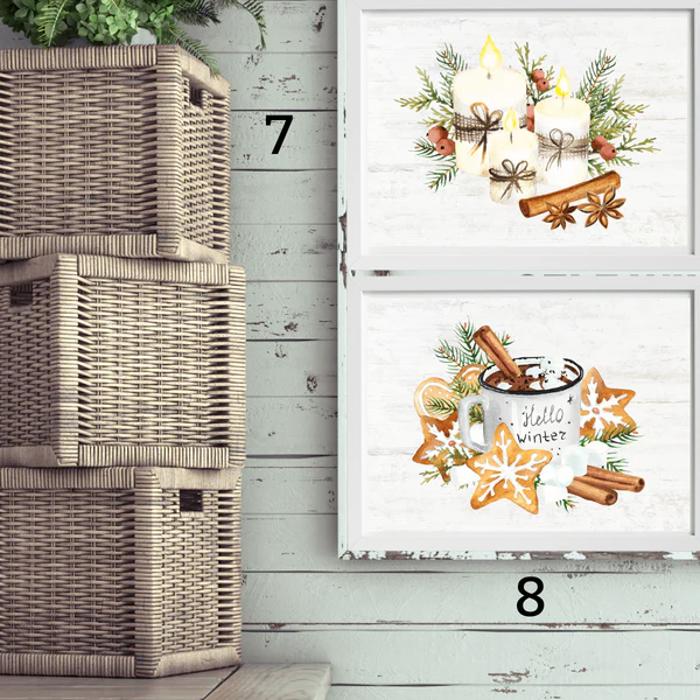 Cozy Farm Christmas Holiday Art Prints | 3 Sizes