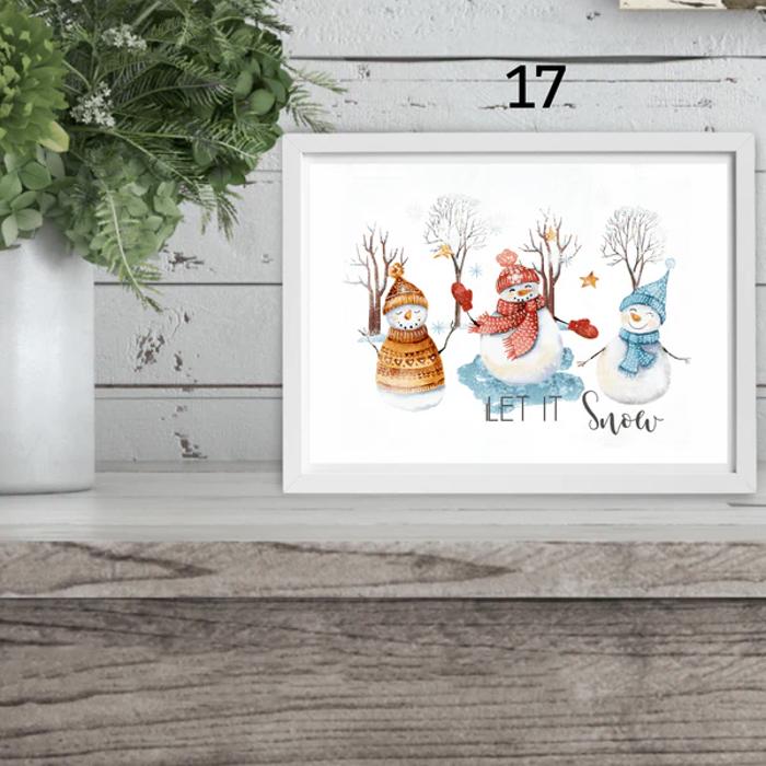 Cozy Farm Christmas Holiday Art Prints | 3 Sizes