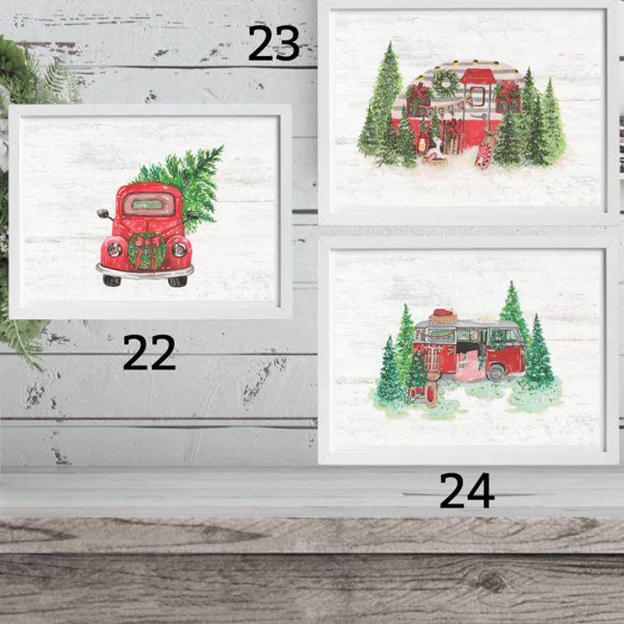 Cozy Farm Christmas Holiday Art Prints | 3 Sizes