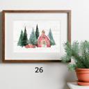  Cozy Farm Christmas Holiday Art Prints | 3 Sizes