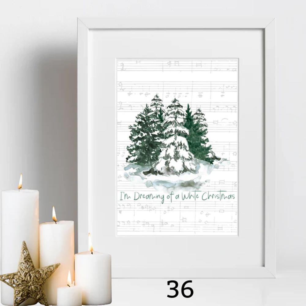 Cozy Farm Christmas Holiday Art Prints | 3 Sizes