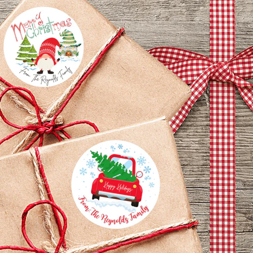 Personalized Peel & Stick Holiday Christmas Labels